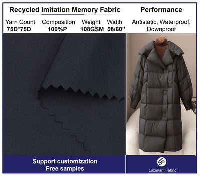 Recycled 75D Polyester Imitation Memory Fabric