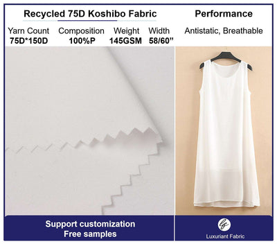 Recycled 75D*150D Polyester Koshibo Fabric