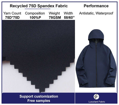 Recycled Polyester Mechanical Stretch Pongee Fabric