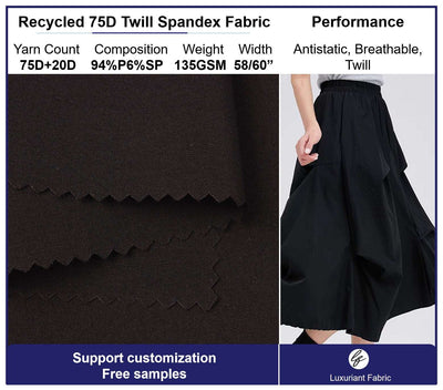 Recycled 75D Twill Poly Spandex Fabric