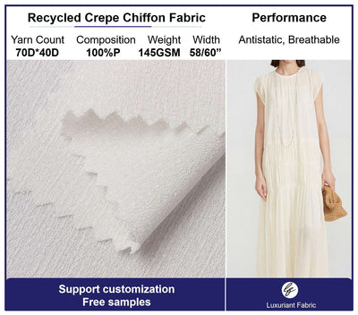 Recycled Polyester Crepe Chiffon Fabric