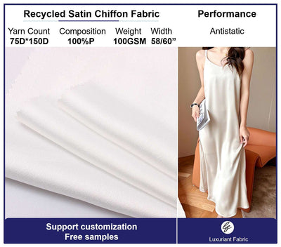 Recycled Satin Chiffon Fabric