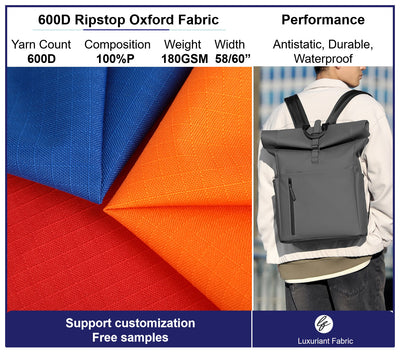 600D Polyester Ripstop Oxford Fabric