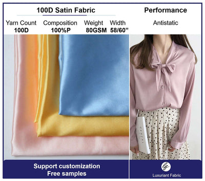 100D Polyester Shiny Satin Fabric