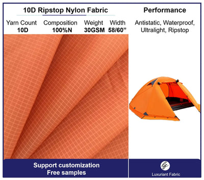 Ultralight 10D Nylon Ripstop Silicone Coating Fabric