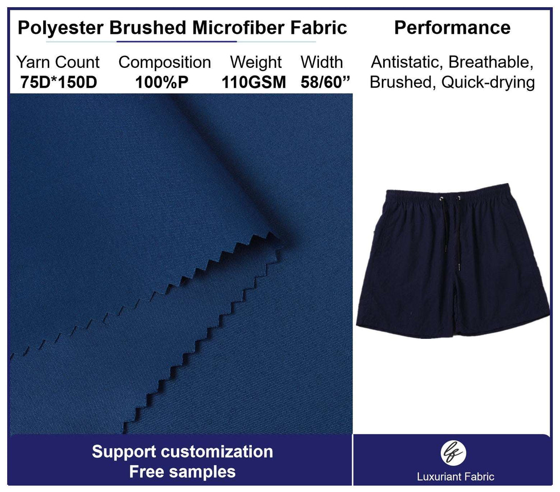 Recycled 75D Polyester Brushed Microfiber Fabric